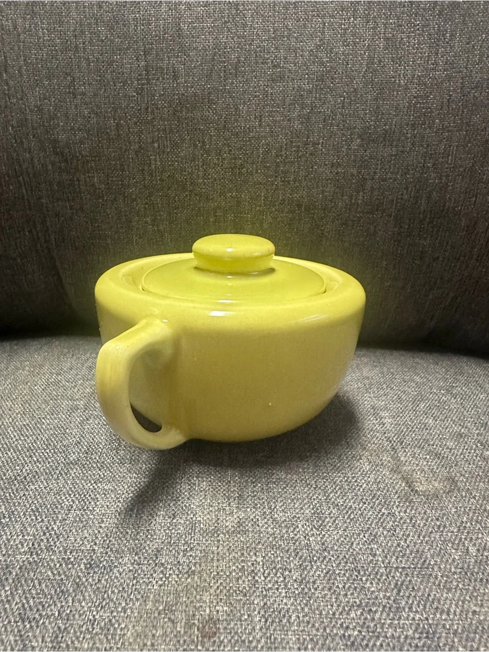 Rare Vintage Bauer Plainware Pottery Sugar Bowl in Chartreuse